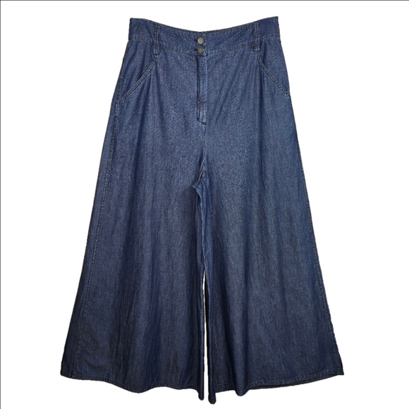 DOROTHEE SCHUMACHER Denim - Dorothee Schumacher Wide-Leg High Waist Chambray Jeans/Pants, Size 5 (12) ~ EUC